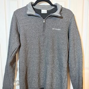 Columbia Men's Quarter Zip-Up Gray Sweater Sz S CJ